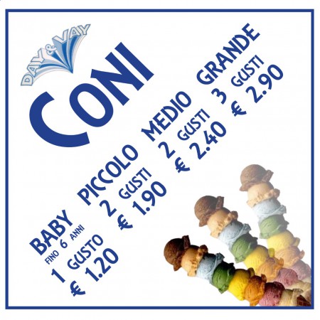 cartellino prezzi coni gelateria